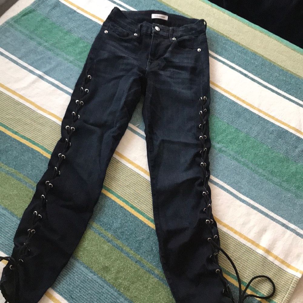 Good American "Good Legs" Lace Up Jeans